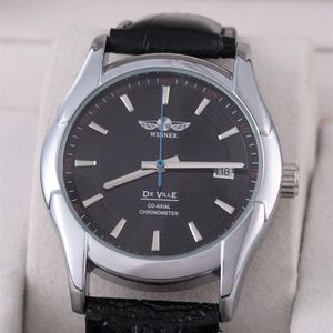 montre militaire gagnant calendrier automatique mécanique montre hommes femmes mode cuir cadeau montre pour men189k2878