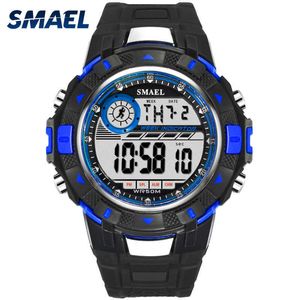 Militaire horloges leger LED Smael relojes Hombre heren kijken grote waterdichte sporthorloges 1506B siliconen digitale WRSIT horloge voor mannen Q0524