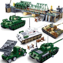 Militaire ww2 Cannon Assault Véhicule Blindé Char de Bataille Voiture Camion Armée Arme Blocs De Construction Ensembles Modèle Roi Enfants Jouets Cadeau 220715