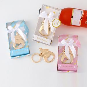 Melkfles Key Rings flesopener Alloy Beer Corkscrew Child Baby Shower Full Moon Party Souvenir Gift MJ0977