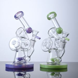 Lait Vert Violet Sidecar Narguilés Recycleur Conception Unique Percolateur Dab Rigs Plate-Forme Pétrolière Avec Bol Fente Donut XL320