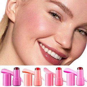 Melk Jelly Blush Stick 0,18 oz Sheer Lip Cheek Stain Cheek Tint Bebouwbare aquarelafwerking Make-up Blush voor alle huid Tes S28S #