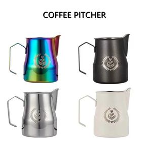 Milk Jugs 350/500ml café expresso lait mousseur pichet en acier inoxydable bouche pointue lait vapeur pichet pichet à lait pour Barista 231208