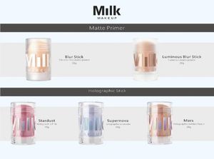 Melkmake -up verborgen primer Holografische stick Highlighters Glow Sticker 28g Full Size Luminous Blur Sticks Matte Primed Foundatio1630559