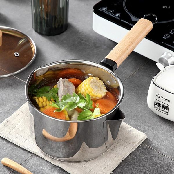 Pot à lait multifonctionnel ménage nouilles instantanées grande soupe cuisine séparateur d'huile en acier inoxydable