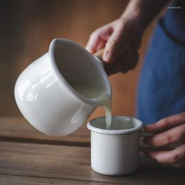 Melkpot Anti-aanbakpan Soep met lange steel Koken voor alle kookplaten Gemakkelijk schoon te maken Emaille materiaal Y5GB