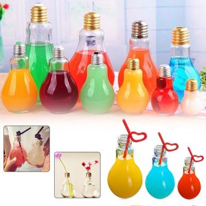 Melk theeglas of plastic gloeilamp waterfles 100ml - 500 ml drinken vruchtensap thee lek - proof containers lamp bulb fles