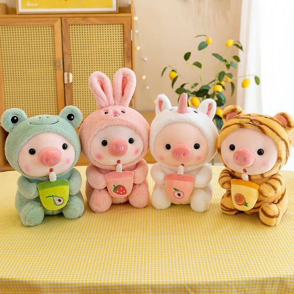 Milk Tea Pig Plush Toy Doll Rabbit Cartoon Animal Doll Tiger Frog Unicorn Foreign Trade Tissu Doll