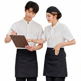 Lait Tea Shop Cake Shop Serveur Workwear Shirt Western Restaurant Coffee Shop Uniforme Vêtements de travail Printemps et été Workwear Sho H3QF #