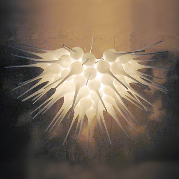 Luminaires suspendus en verre blanc lait, lampe de décoration de noël, lumières de salle à manger, lustre en verre de Murano soufflé à la main pour la décoration de la maison 70 x 40 CM