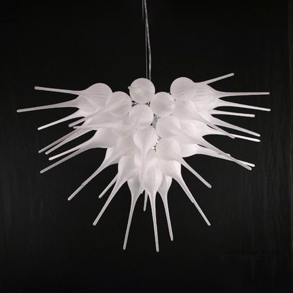 Lampes suspendues en verre blanc lait, lampe de mariage, lustres en verre soufflé à la main pour chambre à coucher, maison, salle à manger, salon, hall d'hôtel, décoration artistique