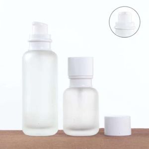 Melk groothandel cosmetica glazen geiten fles wit dekking verpakkingsmateriaal