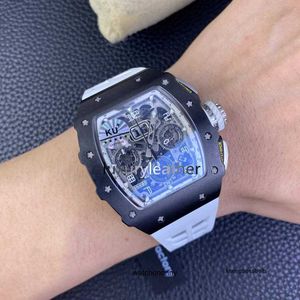 Mouvement mécanique de luxe Watchl Montres-bracelets RM11-03 Timing 7750 Mouvement Bande de caoutchouc naturel Verre de cristal de saphir Affichage lumineux Designer High-Q