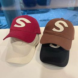 Capa de béisbol de algodón de algodón molido Tide S Letter Cap Duck Tap Sports Sport Sun Visor Hat 8 Colores Opcionales Más de dos ofertas