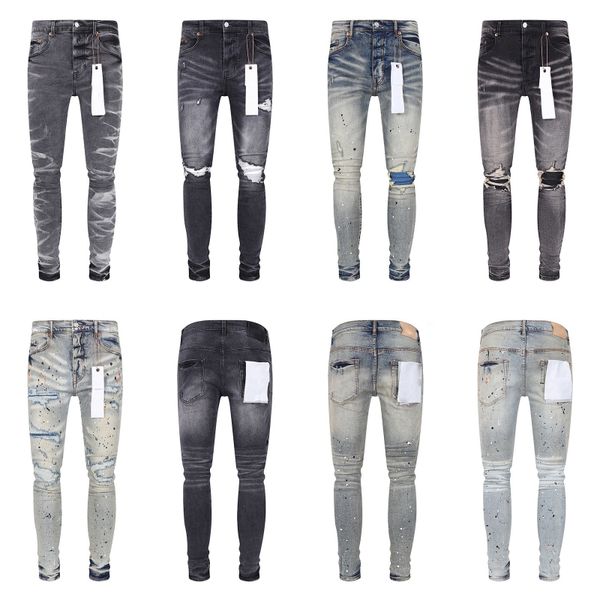 Millennium Jeans Jeans de diseñador Jeans rasgados flacos para hombres Pantalones de color de diseño Calcomanías largas hippies Denim delgado bordado Pantalones rectos Pantalones cortos al por mayor tamaño 28-40