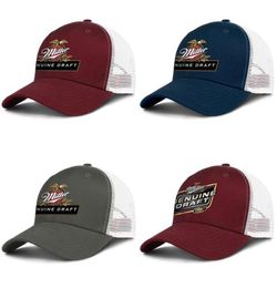 Miller authentique repêchage pour hommes et femmes Camionneur Ajustement Meshcap Design Sports Mignon Baseballhats Mgd Logo Lite Brewing H2435674