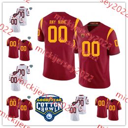 Miller Moss USC Camiseta de fútbol Justin Dedich 7 Calen Bullock 51 Solomon Byrd 16 Tahj Washington 6 Austin Jones Kyron Hudson Camisetas de troyanos de USC cosidas personalizadas