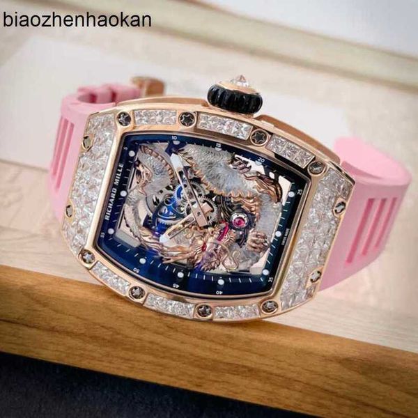 Mils Richamills Watch RM5703 Diamond Diamond Rose Gold Crystal Dragon Dragon Limited Edition Machinerie sportive