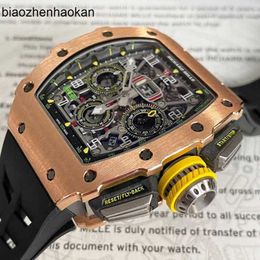 MILLES RICHAMILLS Watch18K Rose Gold RM1103 Automatique mécanique pour hommes montre