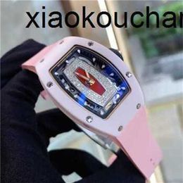 Milles Horloge Automatisch SuperClone KV Factory Dames RM07-01 Poederrood Dames Koolstofvezel saffier Schip door FedexR4YIZLGBZLGB