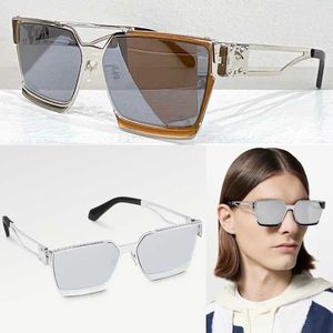 Millionaire Metal Sunglasses Z1992U Diseñador de lujo Gafas de sol para hombres Bisel profundo Ligero Marco cuadrado de metal plateado Lente reflectante UV400 Gafas de mujer de moda