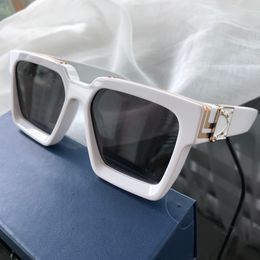 Gafas de sol millonarias para hombre, gafas de sol blancas y grises, gafas de sol de diseñador, gafas de sol con protección UV400, gafas con caja