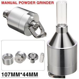 Mills 1 st Metalen Poeder Grinder Hand Herb Spice Grinder Molen Trechter Voedselmolen Container Keuken Gereedschap Met Container Keuken Gereedschap 230724