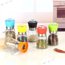 Mills 1Pc Roestvrijstalen Zout- en Pepermolen Grinder Spice Herp Glas Mler Handslijpfles Keukengadgets Gereedschap Drop Delivery Otsln