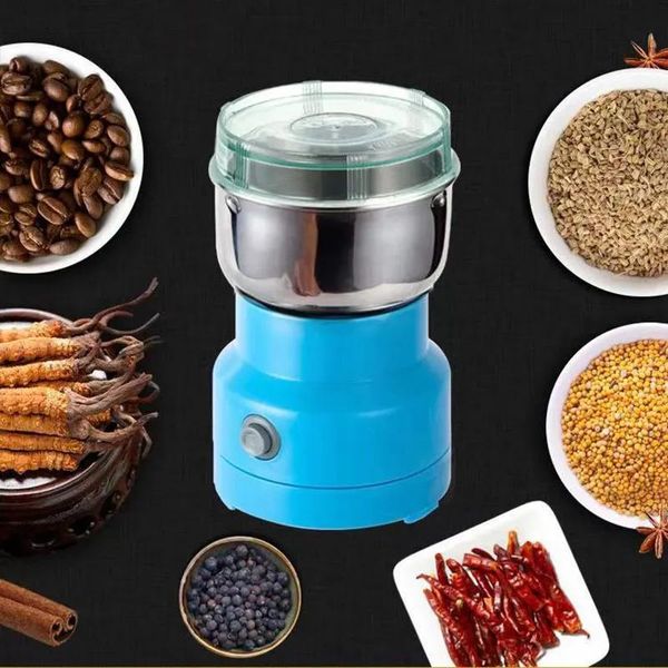 Molinos Molinillo de café eléctrico Cocina Cereales Nueces Frijoles Especias Máquina de granos Mini Picadora eléctrica de alimentos Procesador Mezclador Licuadora