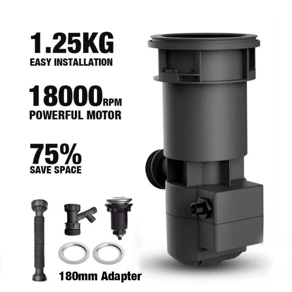 Mills Trituradora de residuos de alimentos Trituradora de residuos de alimentos más pequeña y liviana Fácil instalación Eliminación de basura del fregadero de cocina con adaptador para el tipo Corea