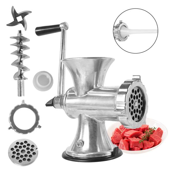 Mills Picadora manual Picadora de carne Máquina para hacer pasta Máquina para hacer salchichas de ternera operada a mano Máquina de llenado de salchichas de cerdo de acero inoxidable para cocina