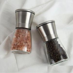 Mills Manual Pepper Salt Grinder à une main Sauce en acier inoxydable Grinteuse Drop Livraison Home Garden Kitchen Dining Bar Dhfzz