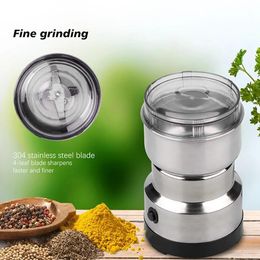 Mills Mills Electric Coffee Grinder Huishoudelijke Granen Noten Spices Bonen Meelmachine Draagbare multifunctionele keuken Chopper Blade 230