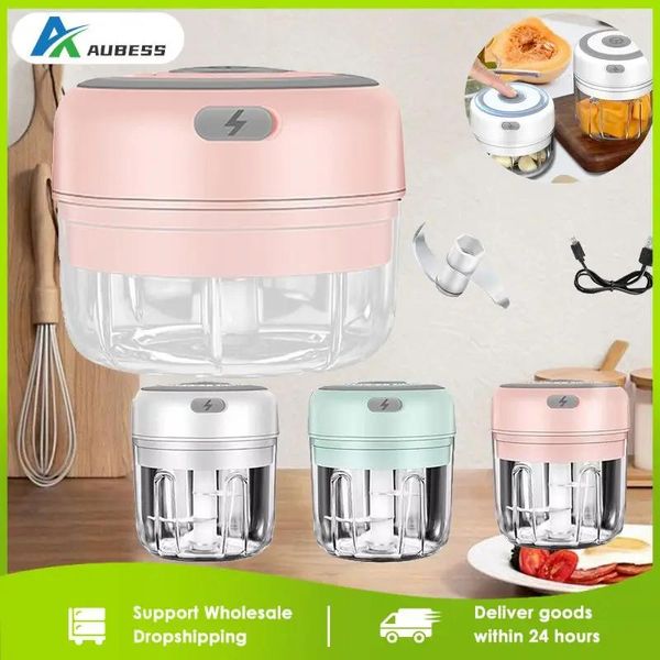 Moulins NOUVEAU Alimentaire Ail Légumes Hachoir Broyeur Électrique Ail Masher Hachoir À Viande Cuisine Chopper Rechargeable Robot Alimentaire Mélangeurs