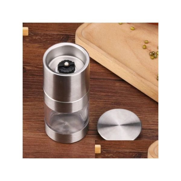 Mills Manual de acero inoxidable Molinillo de sal y pimienta Molinillo de cocina portátil Mler Spice Sauce Tool Rh3662 Drop Delivery Home Garden Dining B Dhyv0