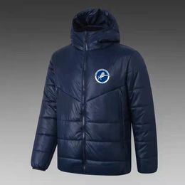 Millwall FC Chaqueta con capucha de plumón para hombre, abrigo deportivo de invierno y ocio, cremallera completa, sudadera cálida para deportes al aire libre, logotipo personalizado