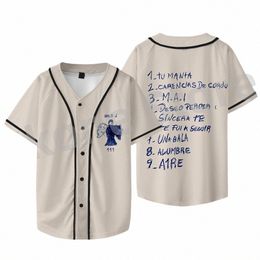 Milo J 111 Álbum Merch Chaqueta de béisbol Nuevo logotipo Merch Mujeres Hombres Fi Casual Camiseta de manga corta 11TL #