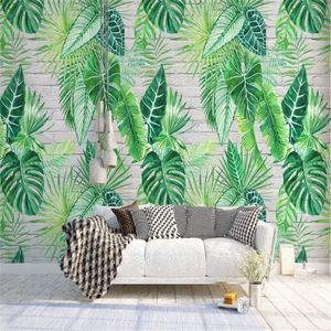 Milofi nordique minimaliste plante tropicale tortue feuilles fond mur grand papier peint mural