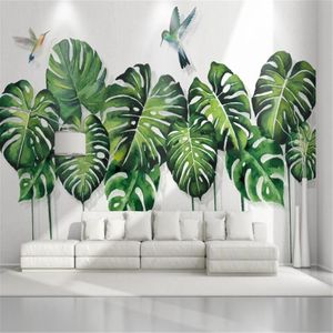 Milofi papier peint revêtement mural 3 simple plante tropicale fond peinture murale papier peint