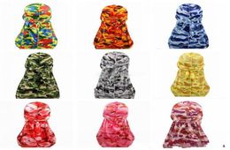 Miltary Camouflage Soyeux Durag Coloré Premium 360 Vagues Longue Queue Durags Casquettes Hiphop pour Hommes et Femmes De Haute Qualité Durag5267937