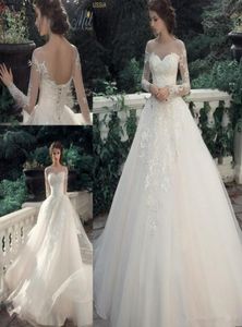 Milva Bridal Vintage Lace Beach Princess Robes de mariée 2019 Col à manches longues plus taille Country Corset Top Weddal Bridal D7911401