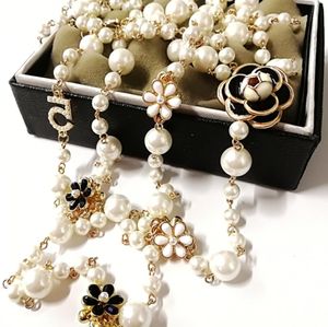 MIMIYAGU Collier de perle simulé long pour femmes NO5 Pendre à double couche