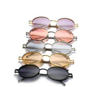 MINCL 2020 gafas de sol ovaladas de tamaño pequeño para hombre, gafas de sol clásicas con marco de Metal Retro, gafas de sol de hip hop para mujer, gafas Punk NX6911196