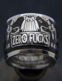 Minfi Antiek Morgan Silver Ring Half Dollar Zero Fxxks Ring de Verenigde Staten van Amerika8671072