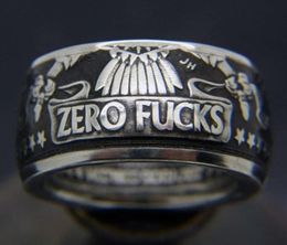 Minfi Antiek Morgan Silver Ring Half Dollar Zero Fxxks Ring De Verenigde Staten van Amerika4837333