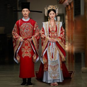 Robe de mariée Hanfu de la dynastie Ming, Costume de Couple de haute qualité pour la célébration chinoise d'outre-mer, pour hommes et femmes