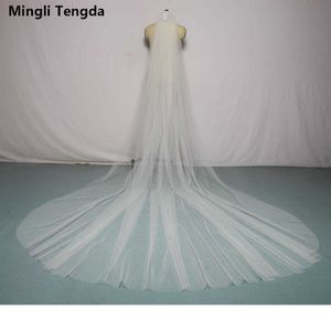 Mingli Teng Voiles de mariée doux avec peigne une couche 3 m de long 3 m de large voile de mariage cathédrale Velos de Novia voile de mariée blanc ivoire X0726