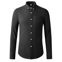 Minglu Oxford hommes chemises de haute qualité 100% coton à manches longues couleur unie hommes chemises habillées mode Slim Fit fête homme chemises