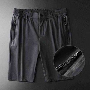 Minglu Zomer Mannen Shorts Luxe Druk Lijm Zakken Design Mens Shorts Mode Elastische Taille Knielengte Man Shorts 4XL H1210