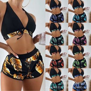 Mingyi New Women S mode multicolore imprimé haut de gamme Sexy Bikini Trois pièces de maillot